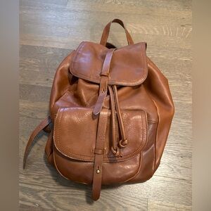 Large leather transport backpack